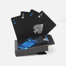 Qualidade de Plástico PVC de Poker Jogando Cartas de Poker Presente Criativo Durável À Prova D' Água Preta