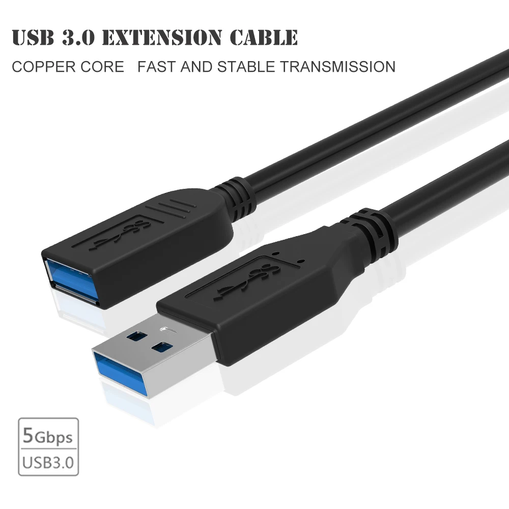 Универсальный USB 3,0 кабель-удлинитель 0,3 м/1 м USB штекер A до USB3.0 Женский Кабель-адаптер для синхронизации данных для компьютера, компьютера, мыши