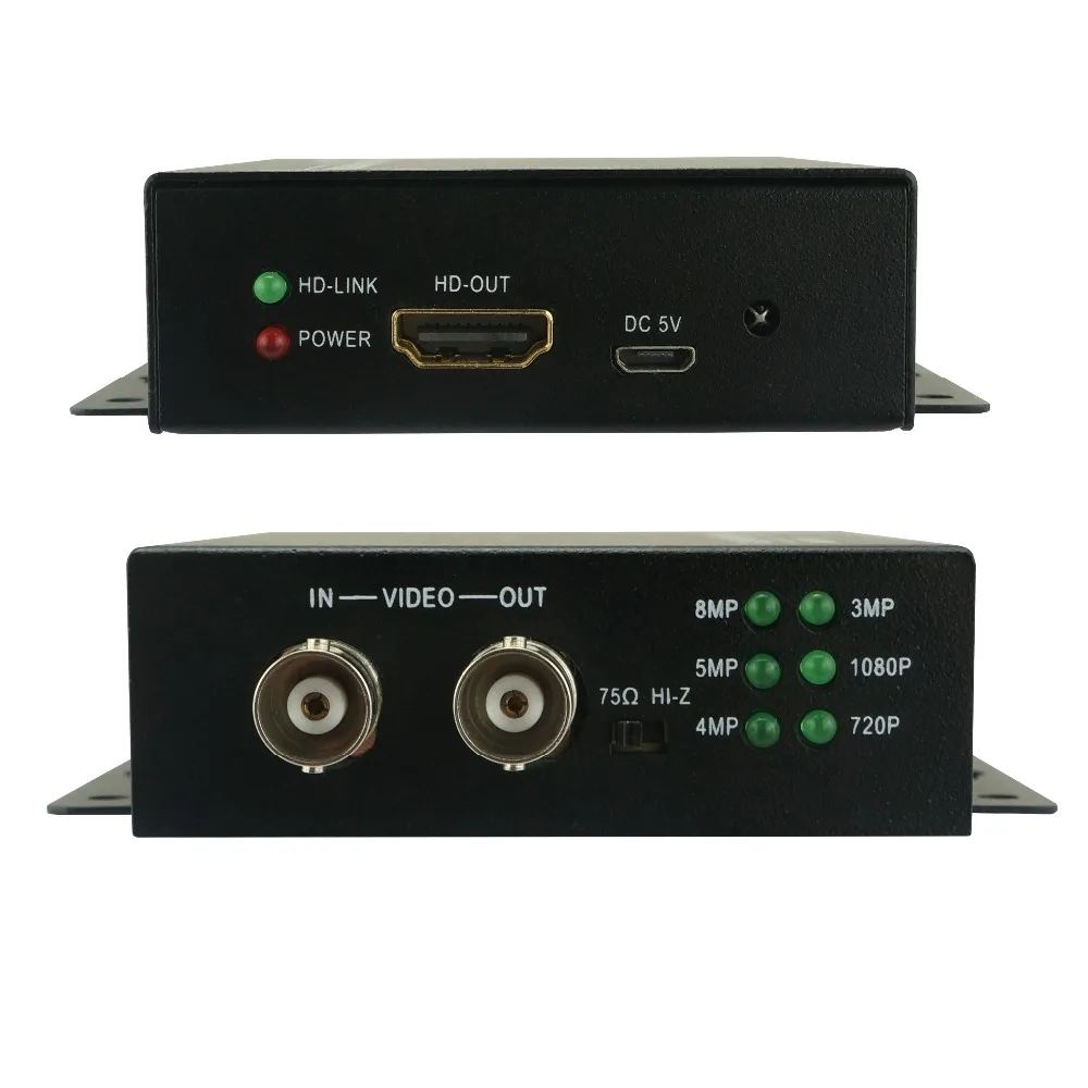 Автоматическое определение HDC АДГ FULL HD 4 к 8MP CVI/TVI/AHD + CVBS к HDMI конвертер подключения HD монитор HD коаксиальный выход и HDMI вход