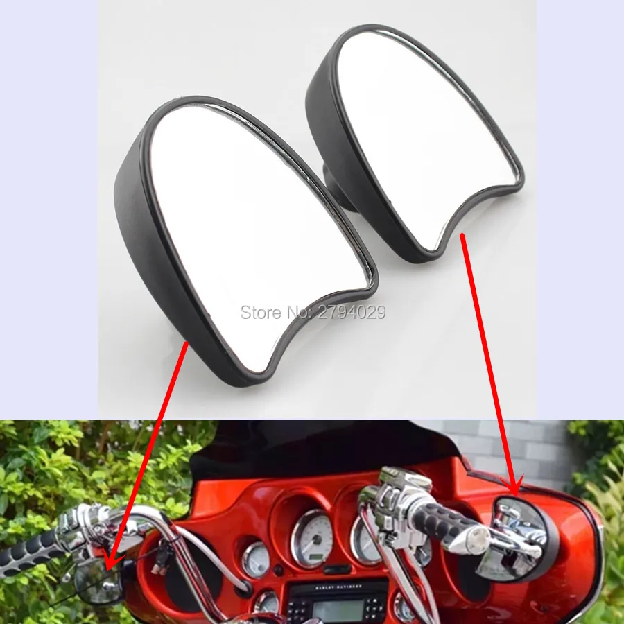

Free Shipping Motorcycle Black Rearview Fairing Mount Mirrors Fit For Harley Davidson Touring FLHX FLHT Custom New
