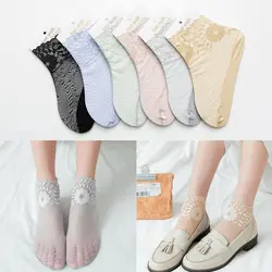 Женские носки 1 пара 2019 новые весенние носки женские кружевные дышащие тонкие однотонные женские модные носки для девушек