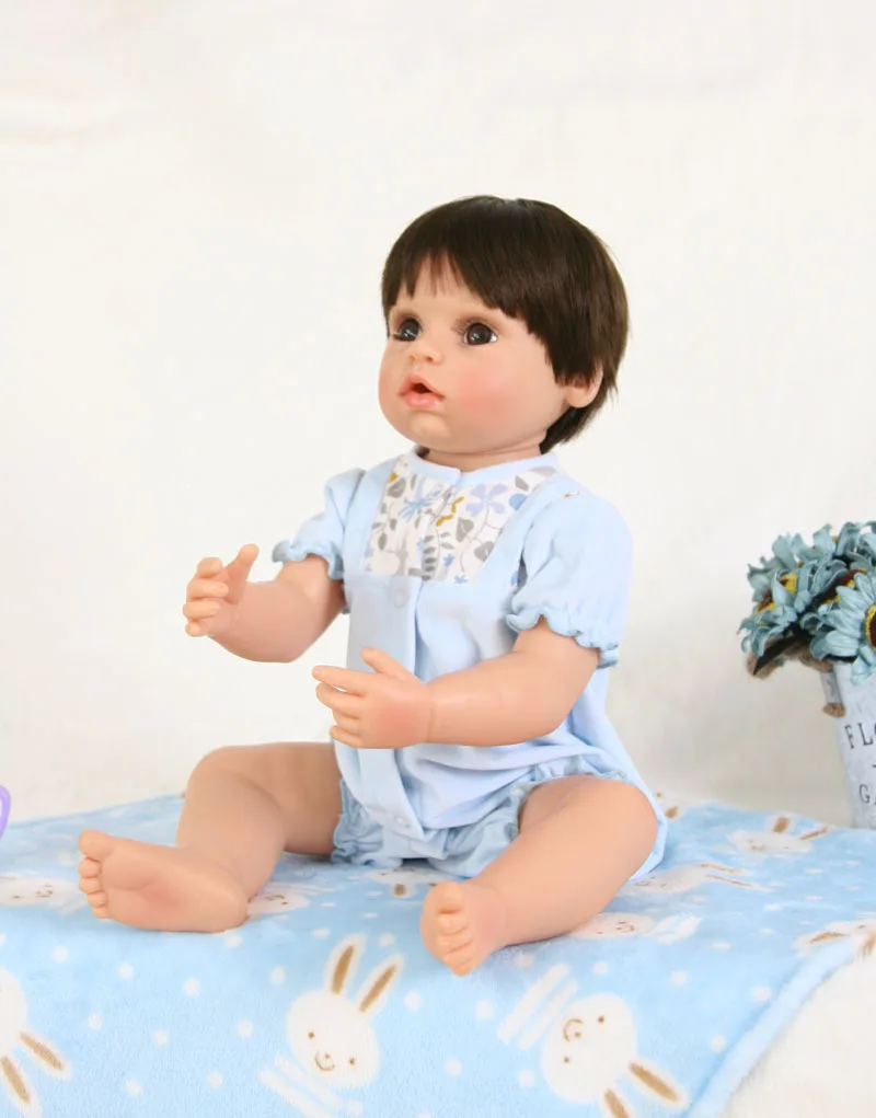55 см полностью силиконовая кукла Reborn baby boy игрушка для девочек Boneca 22 дюймов винил новорожденные дети как настоящий подарок на день рождения ребенок купаться игрушка