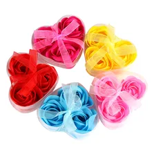 3 шт./компл. новые Ароматические Роза лепесток для ванной мыло лепестковая ванна душ мыло средство для ухода за кожей Свадебная вечеринка подарок Make up