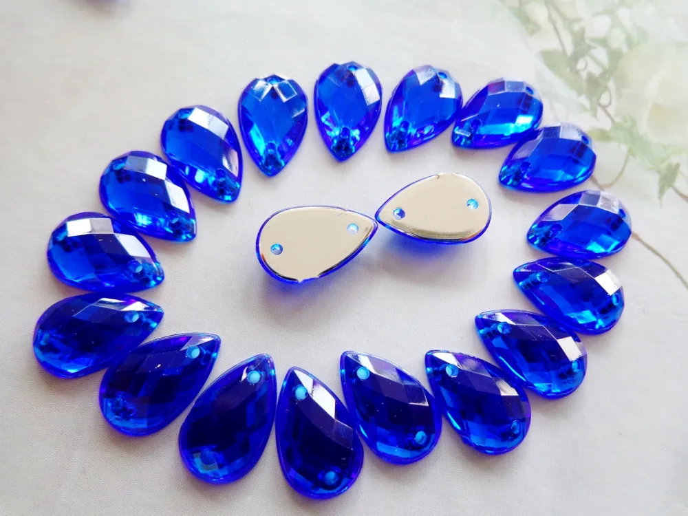 ZBROH Royalblue бусины в форме капли 8*13 мм Стразы пришивные искусственные Акриловые