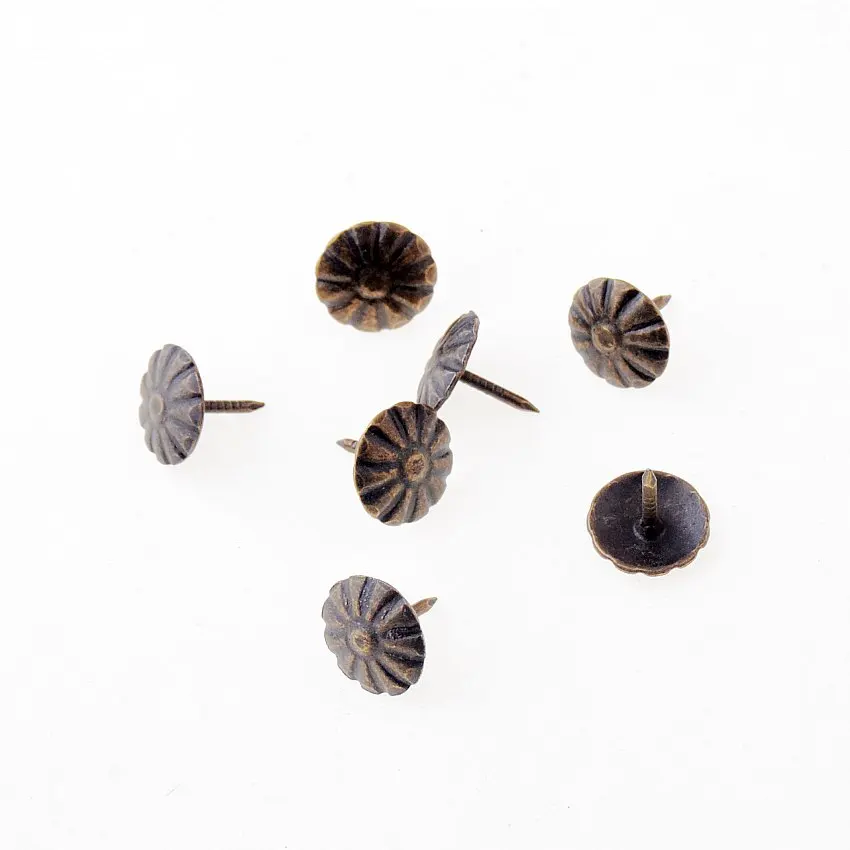 Free shipping 100Pcs Bronze tone drum nail doornail Archaize decorative