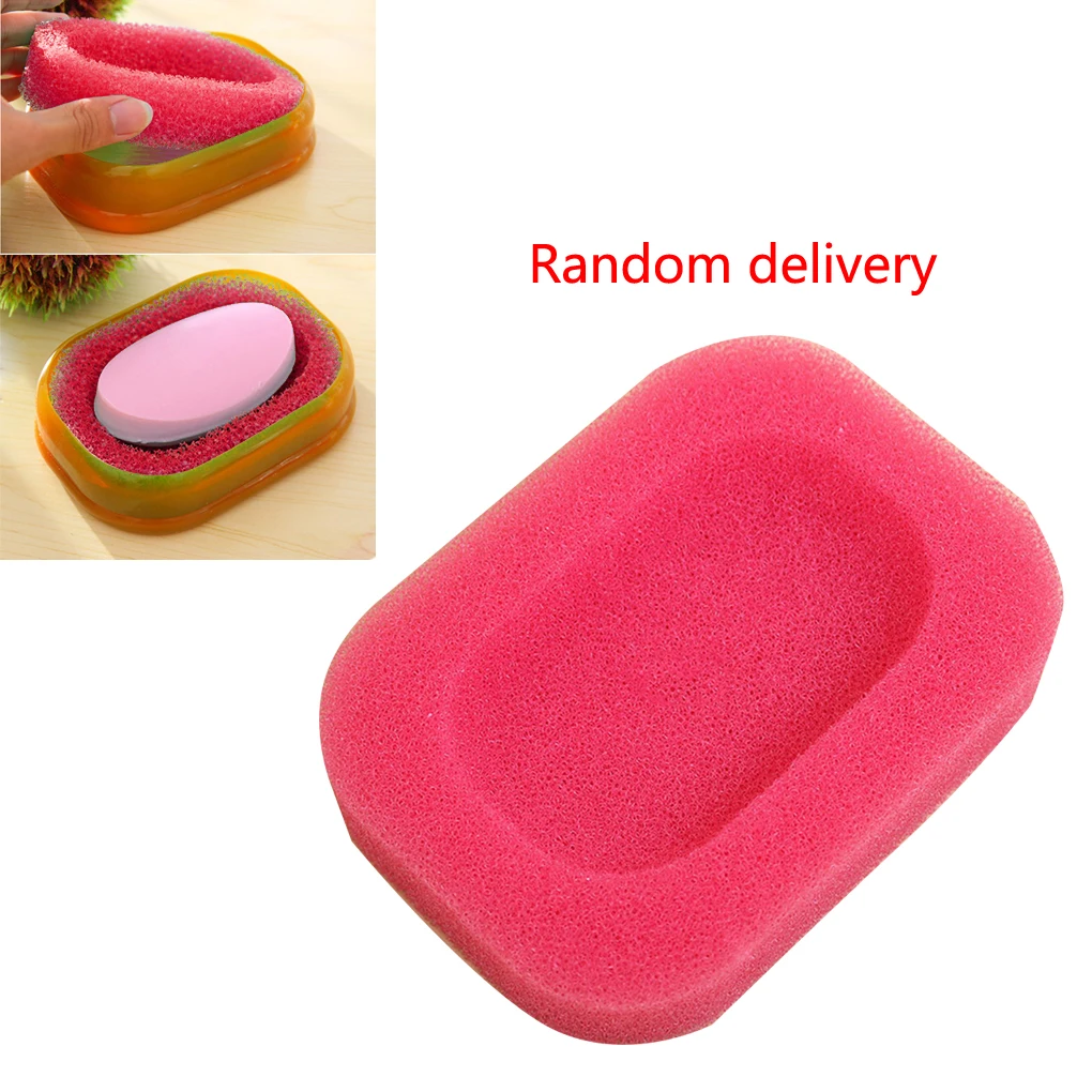 

High Quality Sponge Soap Dish Plate Bathroom Kit Soap Holder 1pcs Color Random