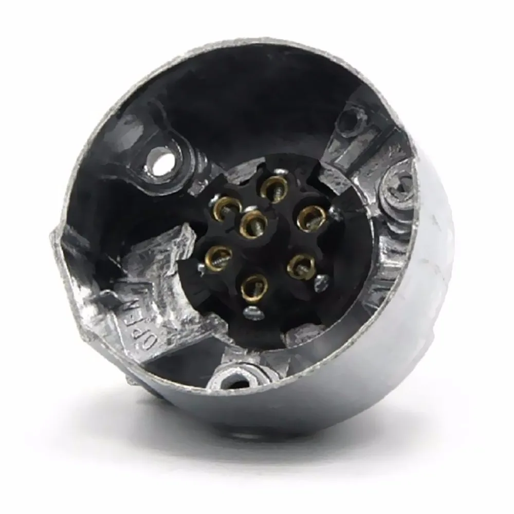 7 Pin Socket Towbar Traiiler Car Truck Horsebox Tow Wiring Lights 24v Metal