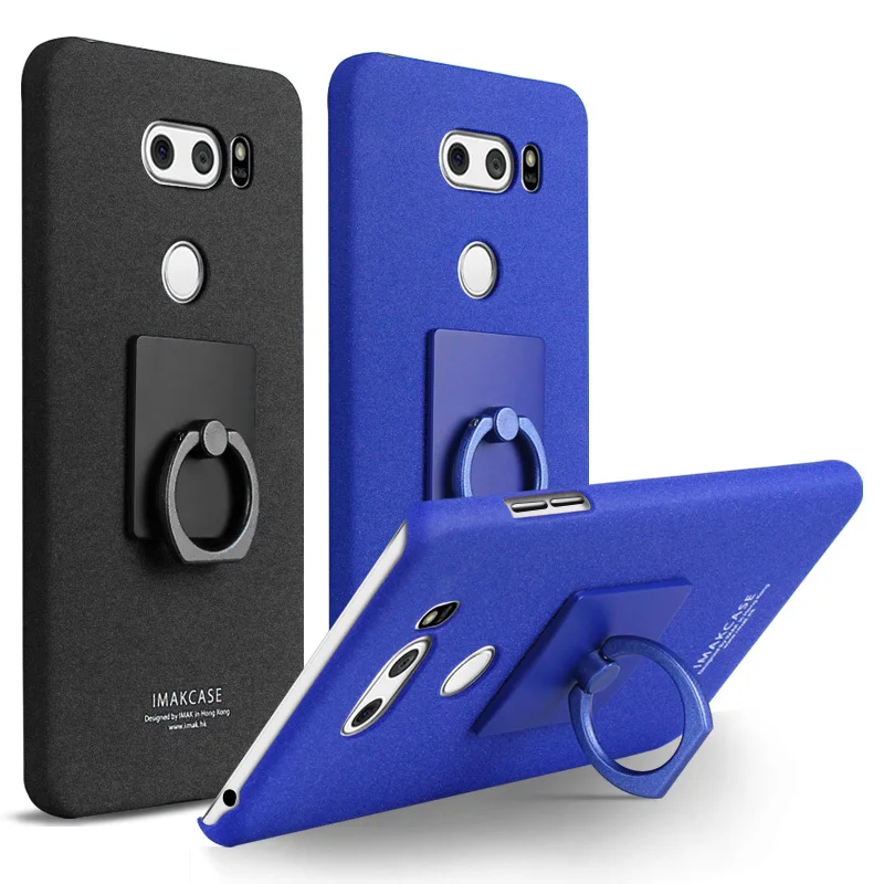 

sFor LG V30 Case IMAK Frosted Plastic Back Cover Case For LG V30 Plus V20 H930 H930DS With Ring Stand