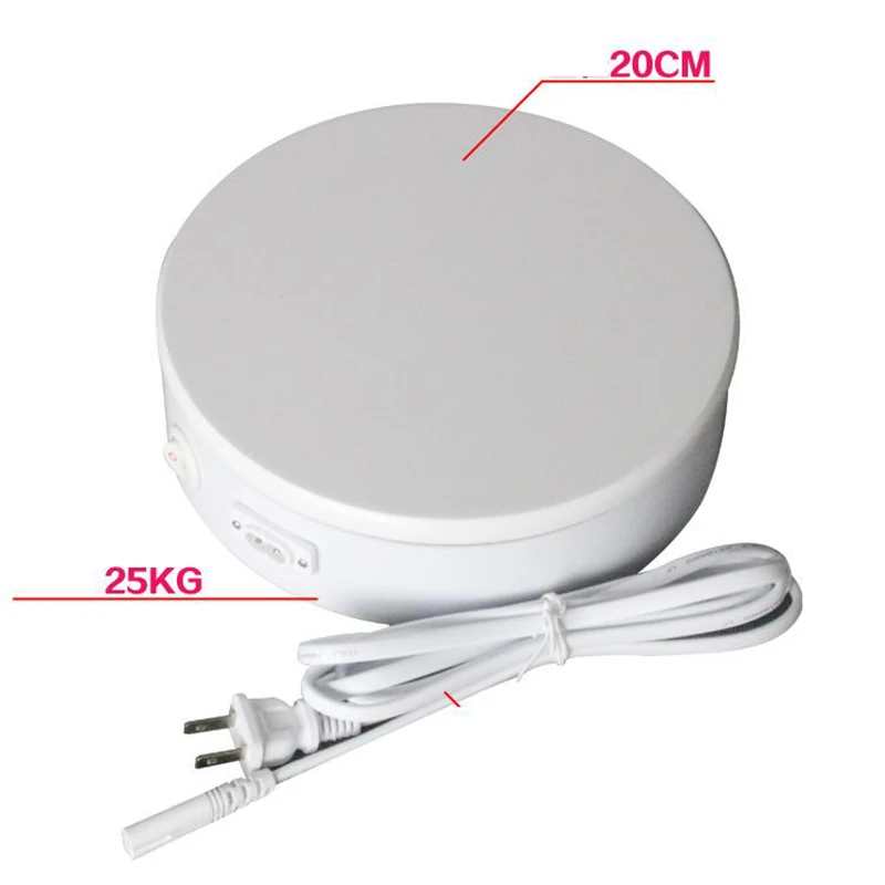 Merchandise Display Base 360 Degree Electric Rotating Turntable for Jewelry 15kg Capacity 20CM Automatic Revolving Platform|turntable