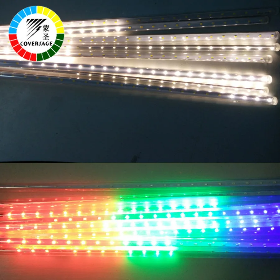 Coversage Led 30 cm 50 cm de lluvia de meteoros tubo Garland árbol de Navidad Luces de Navidad al aire libre Luces de hadas cadena de Coversage Led 30 cm 50 cm de lluvia de meteoros tubo Garland árbol de Navidad Luces de Navidad al aire libre Luces de hadas cadena de