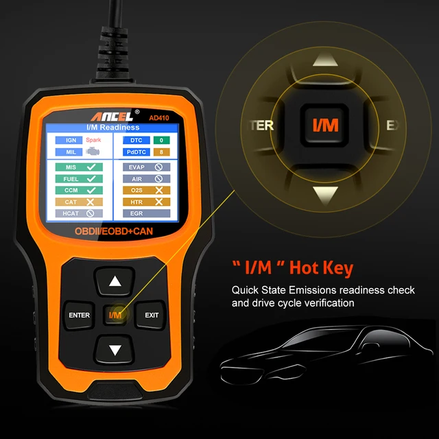 Ancel AD410 OBD2 Scanner Car Diagnostic Tool Check Engine Fault Code Reader Erase Error Multi Languages Automotive Scanner Tools 4