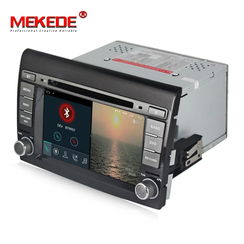 Top MEKEDE HD Car Multimedia Player Android 9.1 GPS 2 Din Stereo System For Fiat Bravo 2007-2012 4 Core 2GB RAM Radio am fm Wifi USB 3