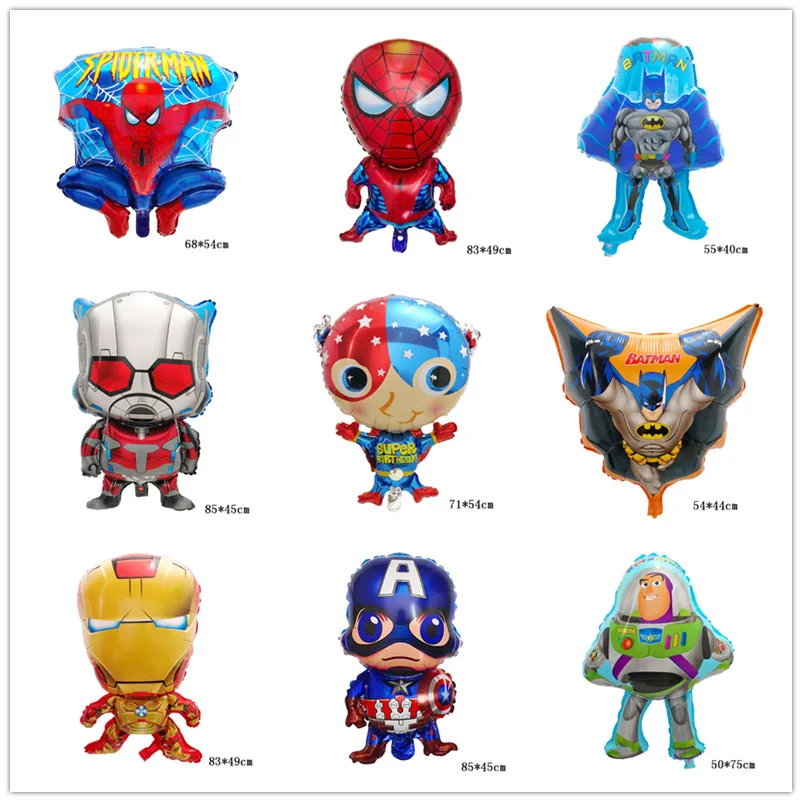 

1PC Superhero Balloons Spiderman Ironman Avengers Foil Balloon Children Birthday Baby Shower Decor Supplies Air Ball Toy Globos