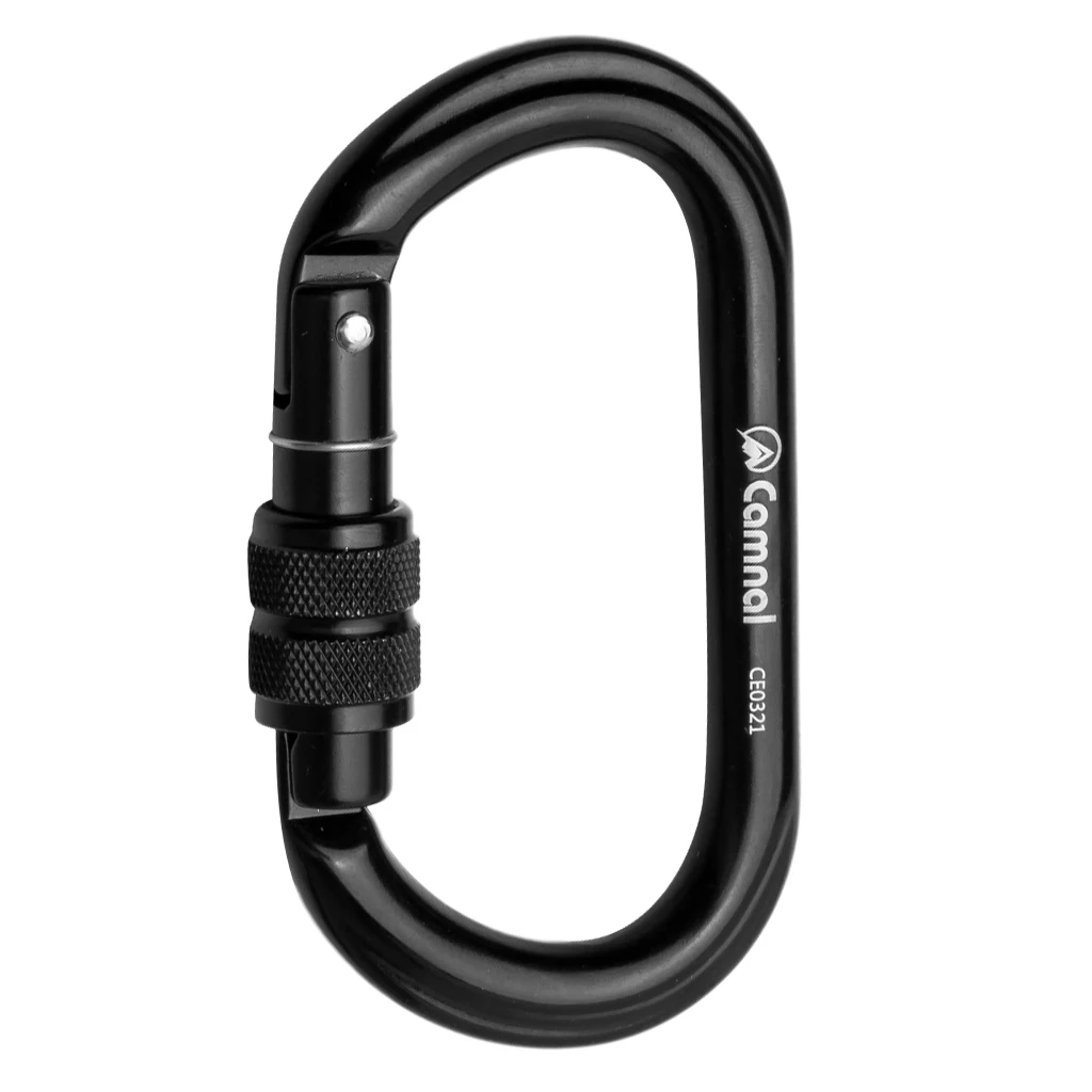 Perfeclan Rock Screw Gate Auto Locking Carabiner Climbing Safety D Type Hook Aluminum Auto Lock Screwgate D Carabiner