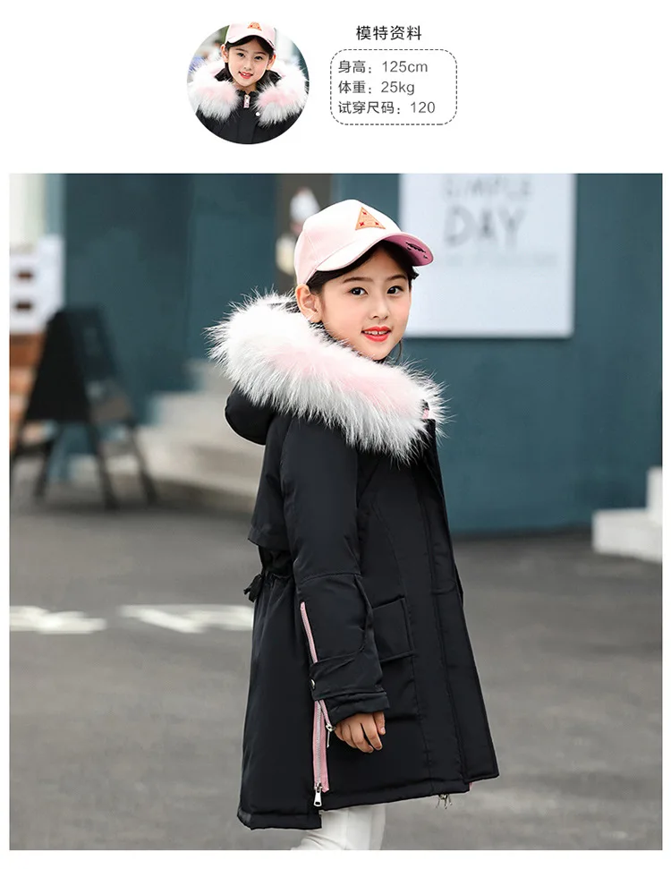 Princess Winter Coat for Girls made of goose feather Kids Down Jackets age 10 12 14 years Children Outfit Winter Girls Clothing