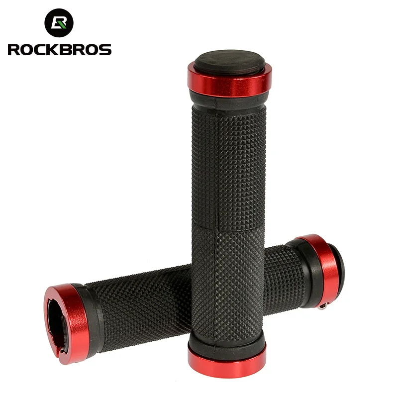 RockBros الدراجة الجبلية MTB عدم الانزلاق دراجة المقود الدراجات الدراجة ركوب خفيفة المطاط قفل على القبضات دورة أجزاء (5 الألوان)