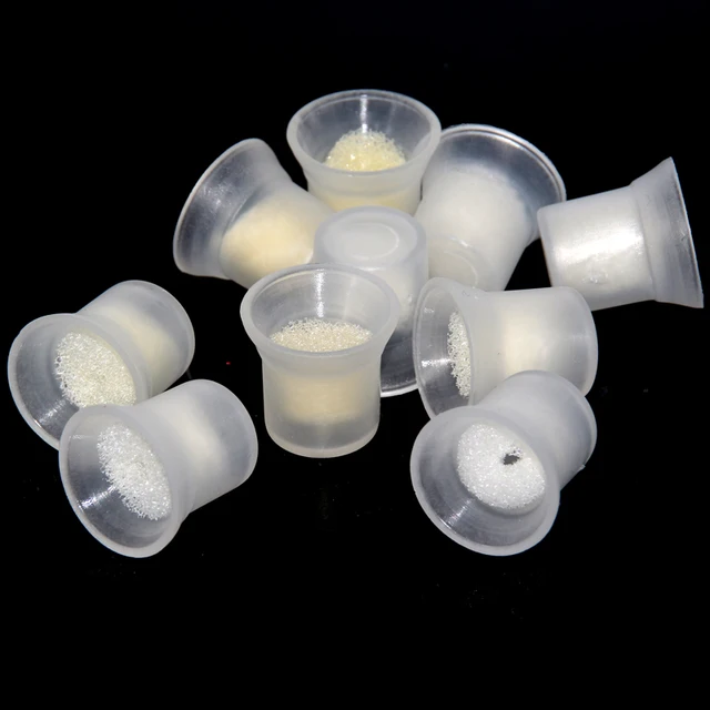 100pcs/bag Professional Tattoo Supplies Permanent Makeup Ink Pigment Cups With Sponge 100pcs/bag Professional Tattoo Supplies Permanent Makeup Ink Pigment Cups With Sponge