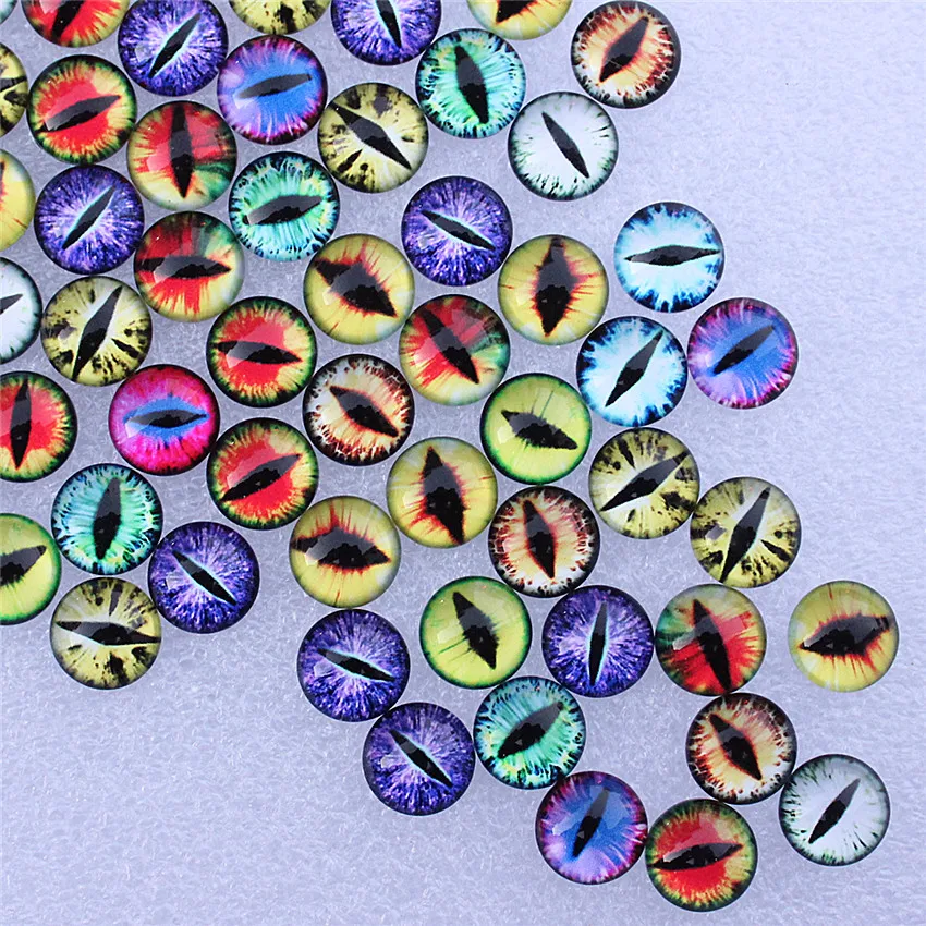 

Onebeading от 8 мм до 25 мм случайные смешанные круглые глаза Дракона в паре стеклянные плоские задние искусственные Подвески базовые аксессуары K06011
