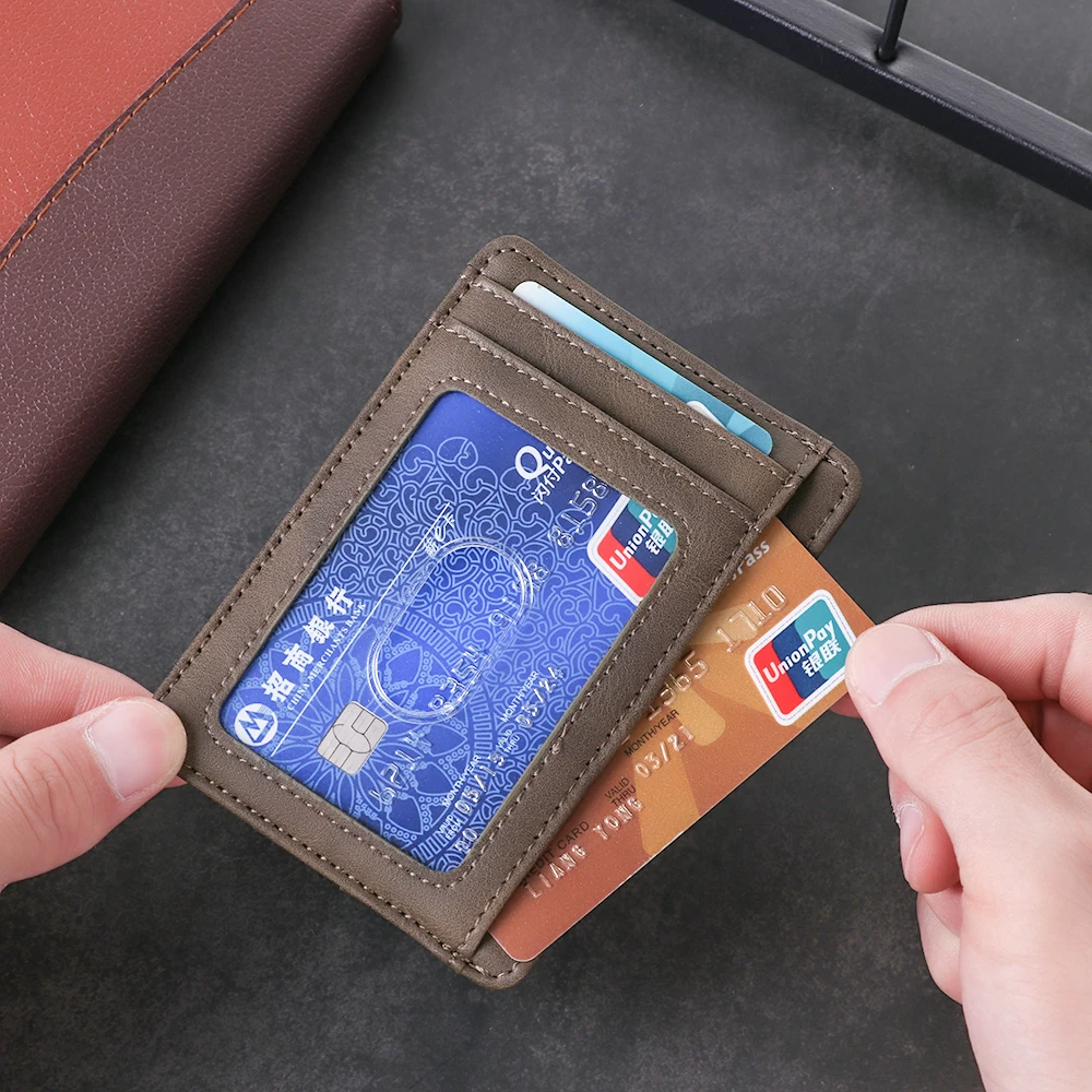 1 шт. тонкий мини RFID Блокировка кожаный бумажник кредитной ID держатель для карт кошелек деньги чехол для мужчин женщин модная сумка 11,5x8x0,5 см