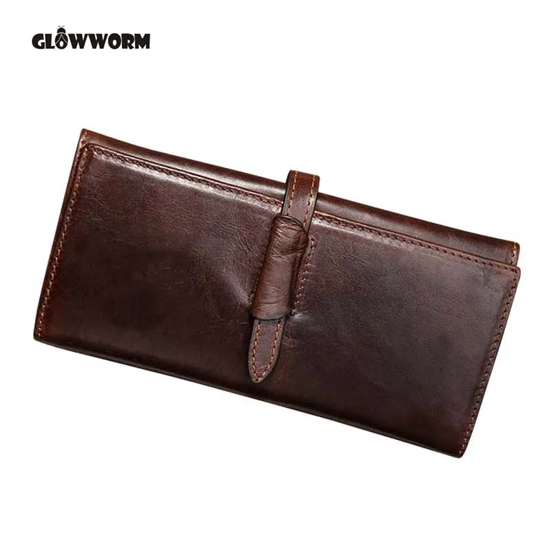 

New Arrival Men Wallets Long Genuine Leather Brand Big Capacity Purse First Layer Cowhide Man Day Clutches Bag cx335