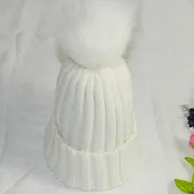 Новая модная женская шапка из искусственного меха с помпонами зимняя шапочка вязаная теплая шапка s VK-ING