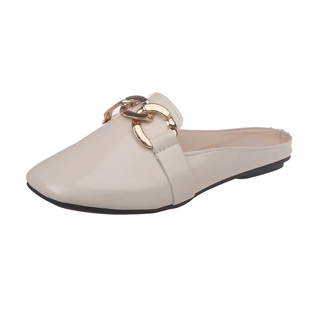 

Woman's Fashion Casual Slip On Leather Shoes Flat With Shoes Outdoor Slippers Leisure British Wind Flat Heel for Outdoor Mar 13