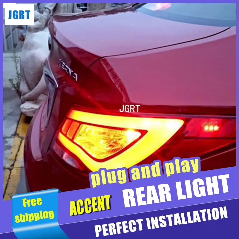 Car Styling Solaris taillight assembly 2010 2013 For Hyundai Accent led