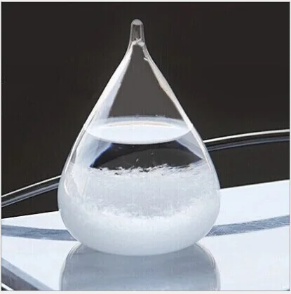 

1PC Storm Glass Mini Weather Forecast Bottle Stylish Decoration for Home & Office Tempo Drop With Wood Base JY 1185-3