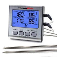 ThermoPro – thermomètre numérique d'extérieur TP17, à double sondes, pour la cuisson de la viande, BBQ, avec grand écran LCD, pour la cuisine