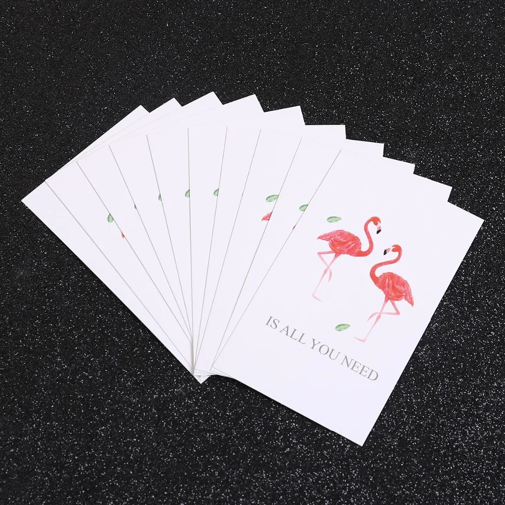 Двусторонняя открытка DoreenBeads с фламинго 10 шт.|postcards children|card postcardcard lover postcards |