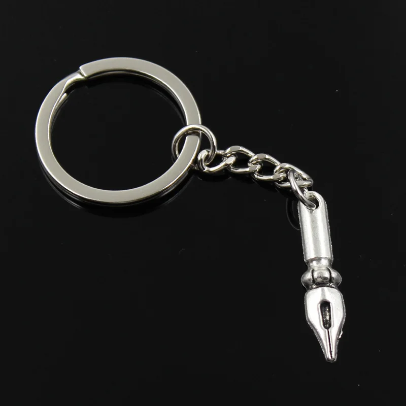 

new fashion men 30mm keychain DIY metal holder chain vintage pen 32x7mm bronze pendant Gift