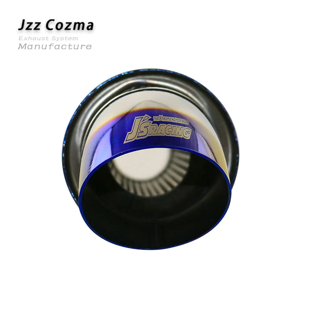 JZZ 2 ''высокое качество прямой выхлоп автомобиля наконечник JS гоночный Jasma глушитель для авто 3'' выгоревший синий Выход