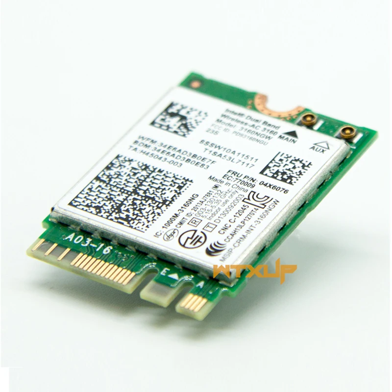 2,4G/5G беспроводная-AC для Intel 3160NGW wifi Bluetooth NGFF FRU 04X6076 для lenovo e550 e450 e455 E555 Y40 Y50 BT 4,0 WiFi карта