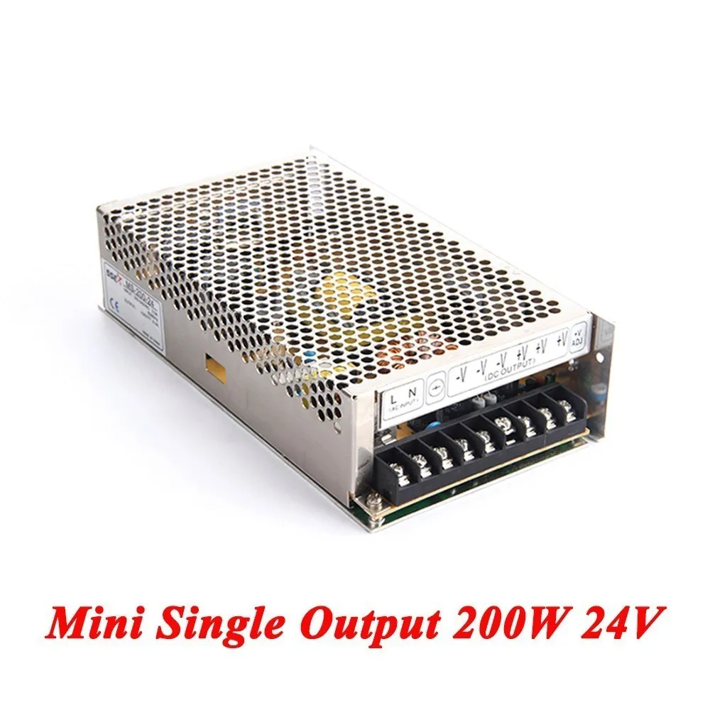 MS-200-24 мини Импульсный источник питания 200 Вт 24 В 8.5A, один Выход AC DC конвертер для Светодиодные полосы, AC110V/220 В трансформатор к DC