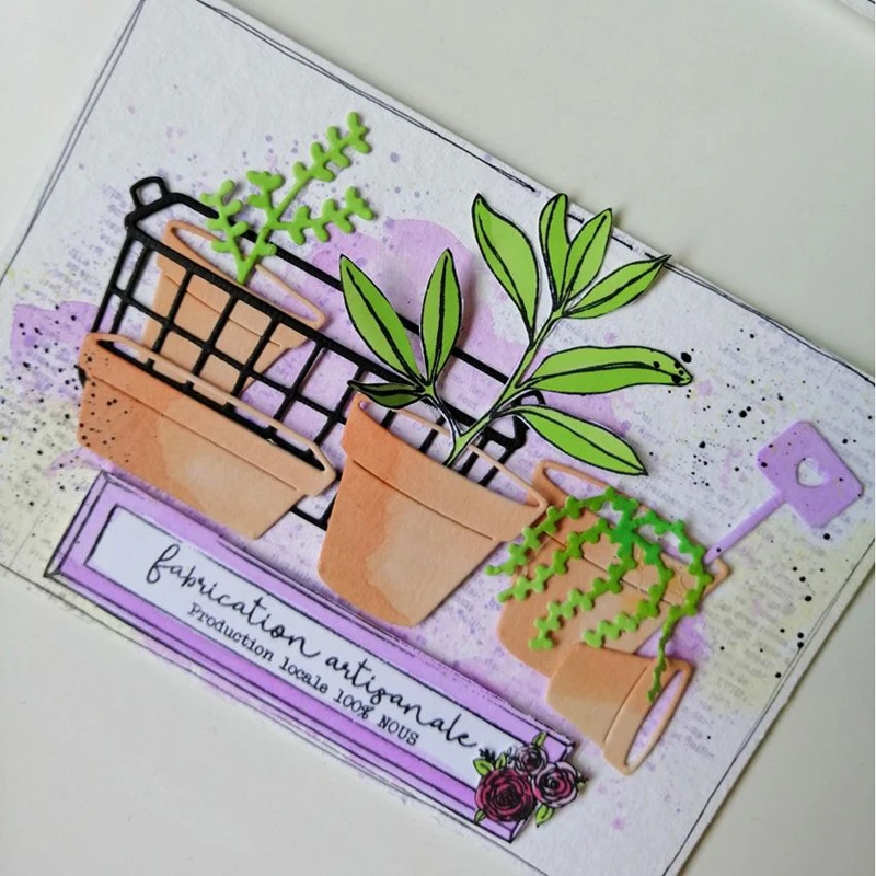 

Pots and Plants Metal Cutting Dies Stencils for DIY Scrapbooking Craft Paper Card Decorative Embossing Die Cuts