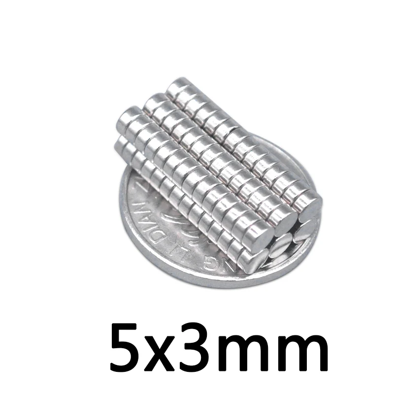 

100Pcs 5x3 mm Neodymium Magnet Disc 5mm x 3mm N35 NdFeB Permanent Small Round Super Strong Powerful Magnetic Magnets