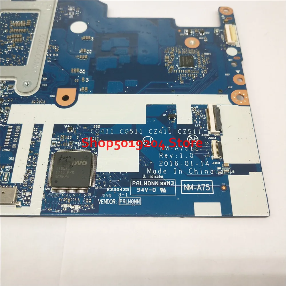 Ideal  For lenovo 510-15ISK 310-15ISK Laptop Motherboard I5-6200U CG411 CG511 CZ411 CZ511 NM-A751 mainboar