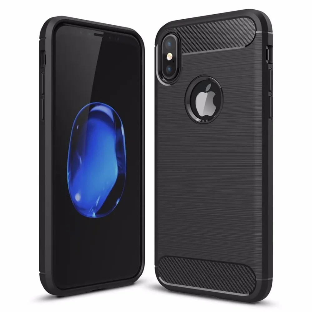 buy Hot sale Carbon Fiber soft Phone Case For iphone 5 5S 6 6s 7 7plus 8plus Silicon Anti drop Cover For iPhone 10 x Capa back cover
