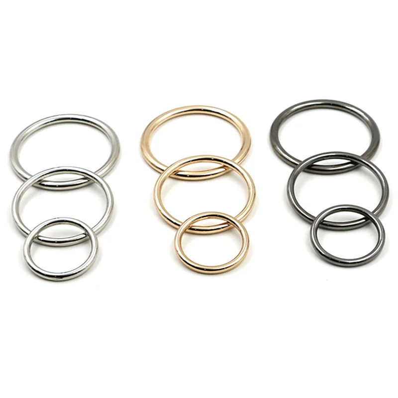 10pcs/lot 20mm/25mm/30mm/35mm Silver Black Gold Circle O Ring Connection Alloy Metal Shoes Bags Belt Buckles DIY Accessorie