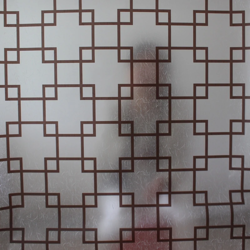 

50*90cm Square Grid Frosted Opaque Privacy Office Home Bath Bathroom Bedroom Self Adhesive Decorative Glass Film Window Stickers