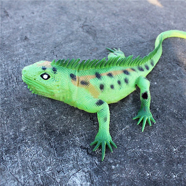 Яркие с изображением рептилий ПВХ Модель ящерицы фигурка обучающая игрушка-зеленый