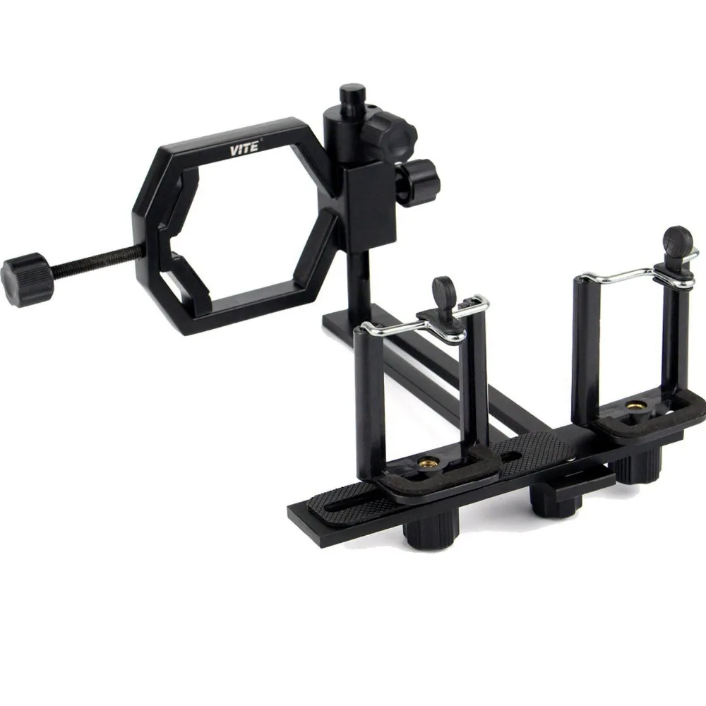 Metal Telescope Camera Adapter Smartphone Adapter with 2 Phone Brackets