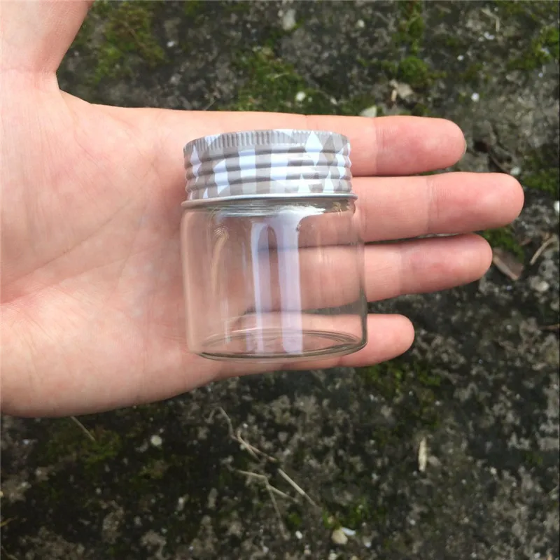 50ml Glass Bottles Screw Cap Silicone Stopper Sealing up Empty Jars Glass Sealed Bottles Capsule Liquid Bottles2