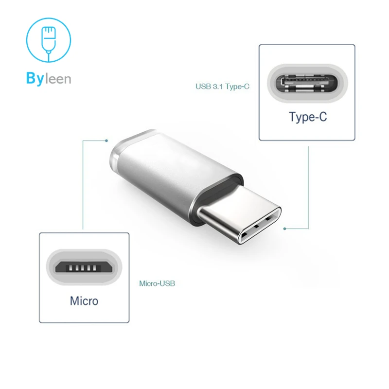 Byleen USB Type C (M) к Micro (F) Адаптер зарядного устройства синхронизации для Sony Xperia XA1 Plus XZ2