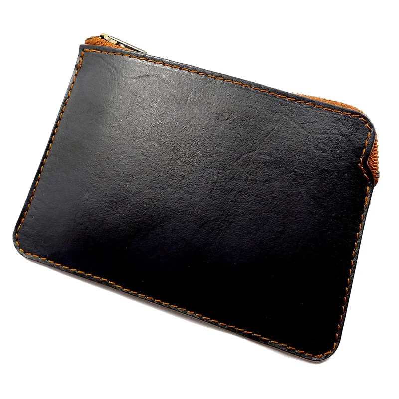 

Ultra Thin Zipper Waist Bag Leather Waist Pack on Belt Wallet Coin Purse Driver's License Case Card Holder Men Women L100-80d