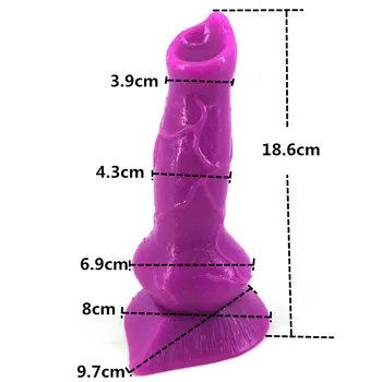 Wolf dildo artificial animal penis fake suction cup dick purple anal cock masturbation toy for women erotic sex products gay man 2