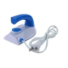 Travel Mini Electric Thermostat Coated Plate Automatic Temperature Setting Option Strong Steam Iron for Collar Cuff Blue