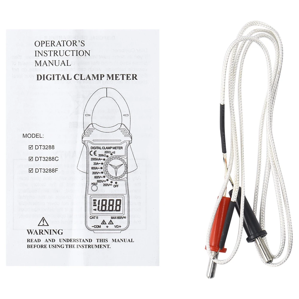 WHDZ DT3288C Мини цифровой токовые клещи Амперметр AC DC напряжение температура Voltmete