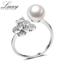 Adjustable Imitation Pearl Ring Sterling Silver 925 Jewelry, Real Pearl Ring for Women Fasion Flower Ring Mother's Day Gift Adjustable Imitation Pearl Ring Sterling Silver 925 Jewelry, Real Pearl Ring for Women Fasion Flower Ring Mother's Day Gift