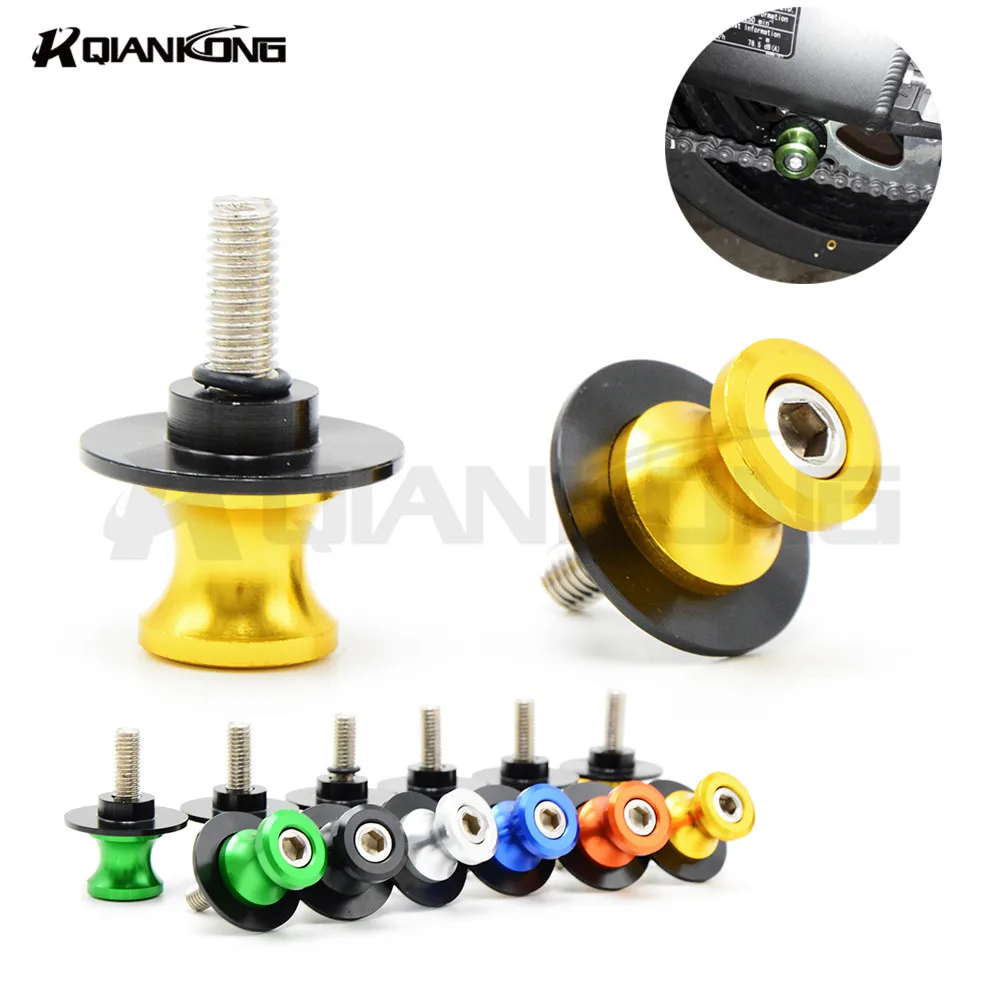 

6mm Motorcycle 8 Color CNC Swingarm Sliders Spools Screw For Yamaha Dirt bike : XT660 / WR250 / WR125 / XT125/ FZ6 / YBR